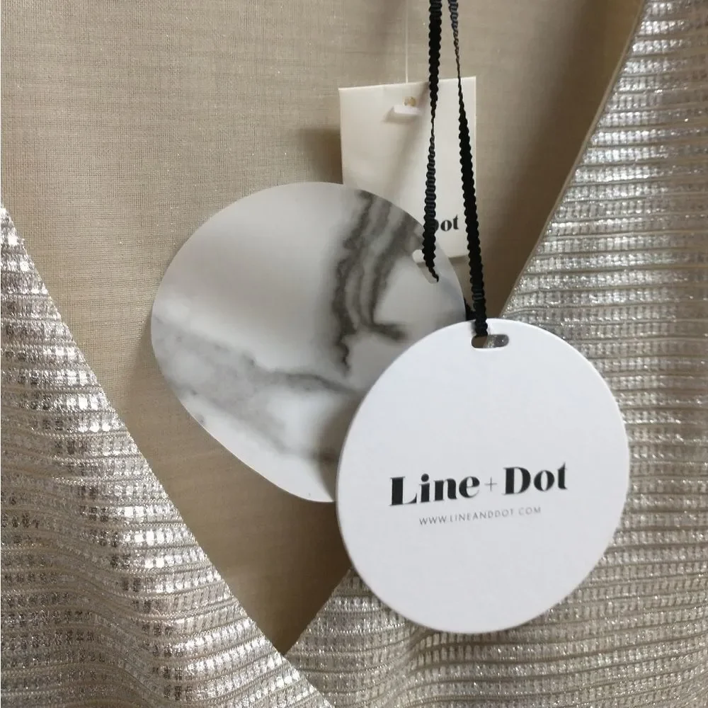 Anthropologie / Line + Dot Silver Wrap Dress, size M - Picture 8 of 8